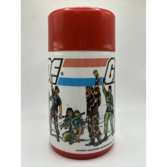 PLASTIC THERMOS GI JOE 1985 HASBRO BRADLEY ALADDIN INDUSTRIES - Picture 2 of 9
